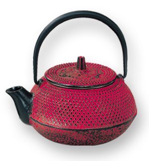 Red Cast Iron Teapot 10 oz