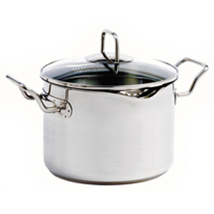 KRONA S/S 7.5QT VENTED POT With Straining Lid - Click Image to Close
