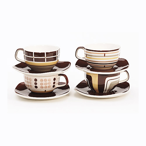 Cappuccino Cup & Saucer Set (8 oz. Mr Brown) - Click Image to Close