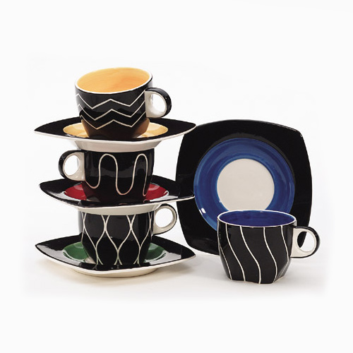 Latte Cup & Saucer Set ( 10 oz Rhythm Hues) - Click Image to Close