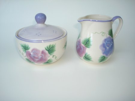 Porcelain Creamer Sugar Tea Set by Hues n Brews