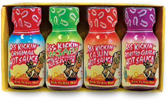 Ass Kickin Mini Hot Sauce 4 Pack - Click Image to Close